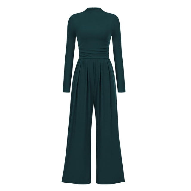 Mono Enterizo PRETTYGARDEN Verde Oscuro Manga Larga Talla M