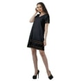 thumbnail image 4 of Moomaya Tunique à Manches Courtes Robes de Cocktail pour Femmes Robe en Coton Uni Extensible, 4 of 5