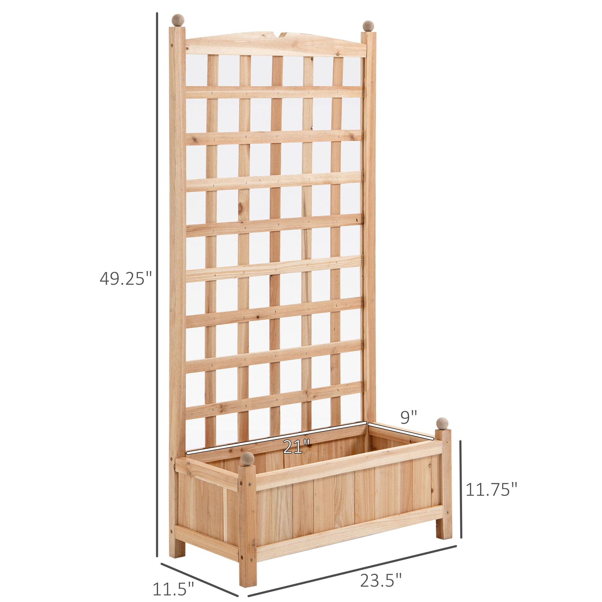 Flower Shelf Wooden Raised Garden Bed, Outdoor Planter Box