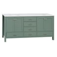 thumbnail image 4 of Horizon 72" Double Bathroom Vanity with Sage Green Cabinet and Engineered White Top, 4 of 5