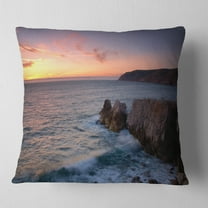 Designart Winch Natural Park Sintra Cascais - Seashore Throw Pillow - 18x18