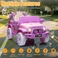 thumbnail image 3 of Okybaby 12V Kids Ride on Truck Car with Parents Remote,Electric Power Ride on Toy Car with LED Light,USB/TF Slot,Bluetooth,MP3,Ride on Truck Car for Kids Aged 3+, Pink, 3 of 6