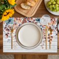thumbnail image 4 of Orange Brown Eucalyptus Leaves Placemats Set of 8, Botanical Farm Rustic Wood Placemats for Dining Table, Place Mats for Kitchen Tabletop, Waterproof Wipeable Dining Table Mats Set, 4 of 9