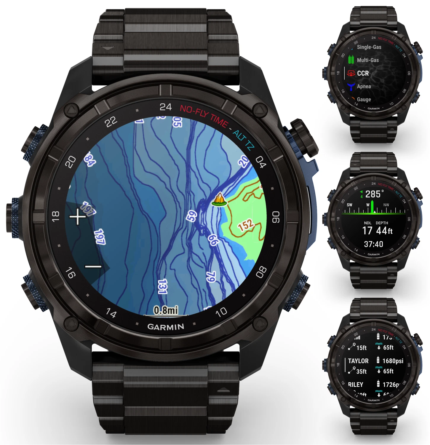 Garmin Descent Mk3i 51 mm Titanium Dive Computer +Extra-Long Strap, AMOLED Display, GPS Smartwatch & Wearable4U Gift Bundle (010-02752-13)