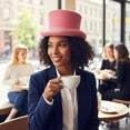 thumbnail image 6 of Jiibva Wool Top Hat for Men, Magician Hat, Formal Tuxedo Hat, Mens Tophat Christmas Party Cap, Victorian Topper Hats Gentlemen Hat Jazz Cap, 6 of 7