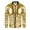 Gold, variant on Men Shiny Metallic Silver Bomber Jacket, Ribbed Cuff Collar Zip Up Lightweight Party Club Varsity Coat