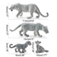 thumbnail image 3 of Fiudx Liquidación de ofertas flash Simulación colorida de animales de leopardo de las nieves y adornos modelo de traje de animales pequeños, 3 of 3