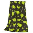 thumbnail image 3 of Bingfone Cute Cartoon Dinosaurs Green Silhouette Print Flannel Fleece Blanket Throw Blanket For Bed,Sofa,Couch,Travel,Camping(40"X30"), 3 of 9