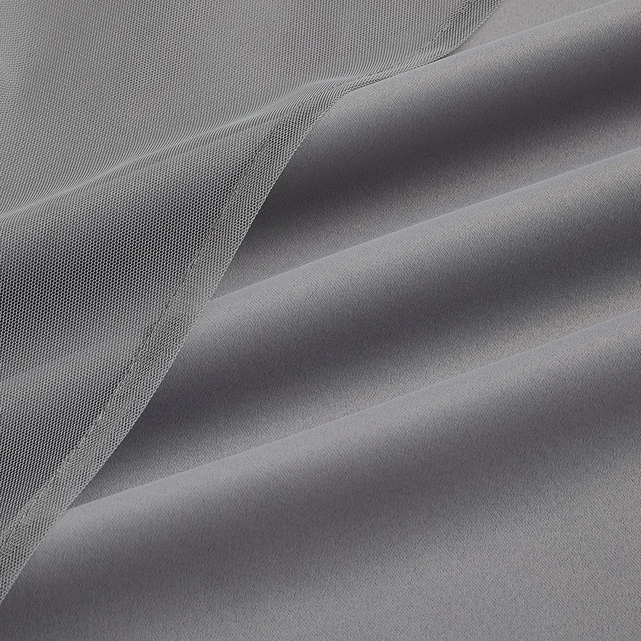 Pinewave Blackout Curtains with Sheer Overlay Mix and Match Double Layer,Grommet Top,37"Wx63"L,Grey,2 Panels