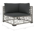 thumbnail image 2 of vidaXL 6 Piece Patio Lounge Set with Cushions Poly Rattan Gray, 2 of 7