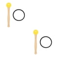 thumbnail image 3 of Eigraketly Cuenco de cristal sólido para golpear, percusión, cuencos de música Musical, batidor de mazo, baqueta de sonido, regalo de Navidad Amarillo 2piezas, 3 of 6