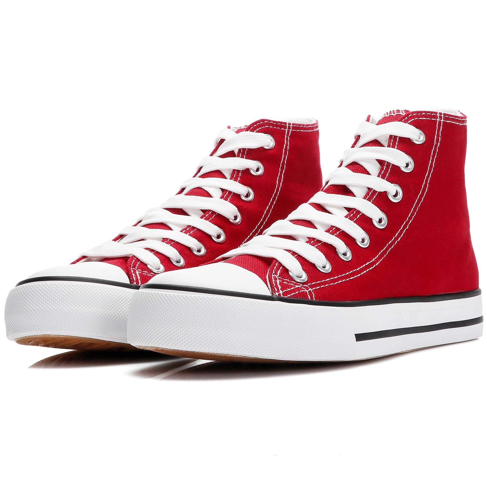 AOMAIS Women's High Top Sneakers Fashion LaceUp Canvas Casual Shoes