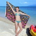 thumbnail image 7 of Rianbow Leopard Print Animal Beach Towel 31" x 71", Quick Dry Bath Towel Super Absorbent Lightweight Travel Towel for Beach Yoga Swim Sport Camping Holiday, 7 of 7
