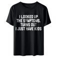 thumbnail image 3 of T-Shirts d'Été Amusants pour Femmes Lettres Imprimées Col Rond Manches Courtes Ample, 3 of 3