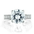 thumbnail image 6 of HeartsAndYou 4ct Round Cut Moissanite Vintage Inspired Solitaire with Accents Ring 18k White Gold over Silver, 6 of 8