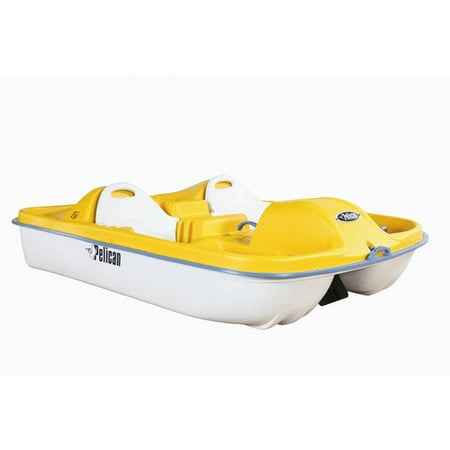 Pelican Fiji Three Person Pedal Boat with Yellow Deck and White Hull