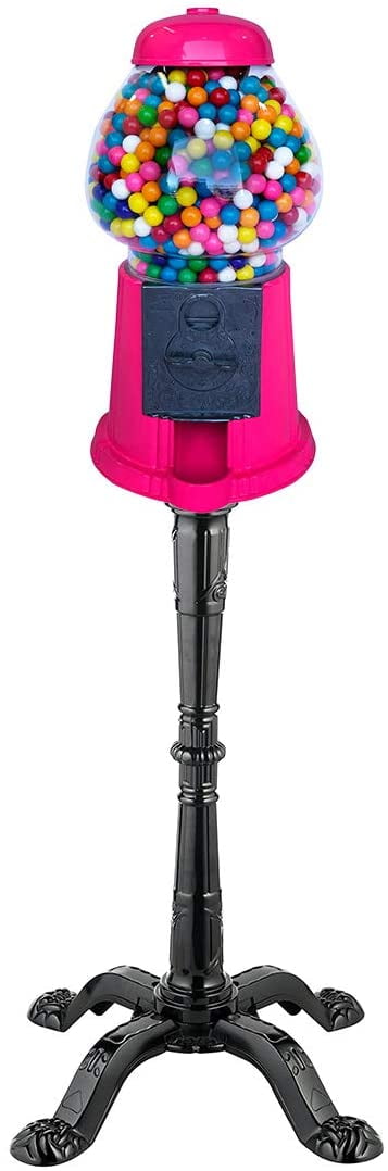 Gumball Dreams Classic Gumball Machine Candy Dispenser 15 Inch With Stand Hot Pink