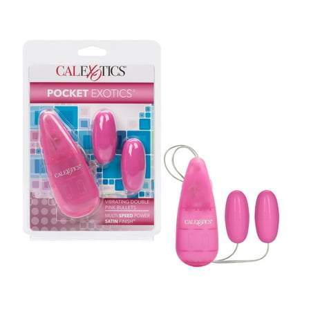 California Exotic Novelties CalExotics Pocket Exotics Multi-Speed Vibrating Double Pink Passion Bullets Vibrator - Pink
