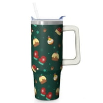30 oz Reindeer Merry Christmas Tumbler with Handle and Straw, Stainless Steel Cup 30 oz, Leak Proof Holiday Mug, Festive Gift Ideas