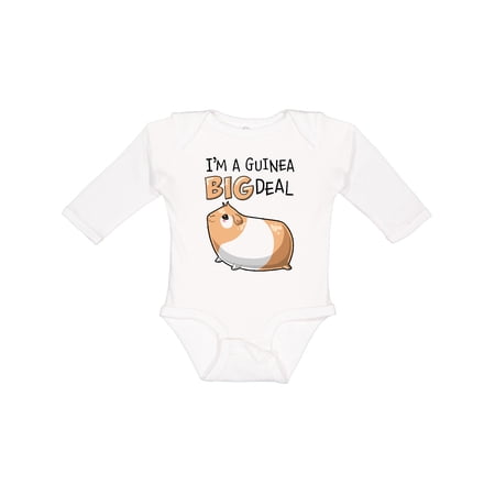 Inktastic I'm a Guinea Big Deal with Cute Guinea Pig Boys or Girls Long Sleeve Baby Bodysuit