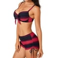 thumbnail image 4 of Bikini Rehausseur et Boardshort Dégradé Rouge et Noir pour Femmes, 4 of 4
