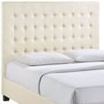 thumbnail image 4 of Platform Bed Frame, Tufted, Queen Size, Ivory White, Fabric, Bedroom, Modern Contemporary HB34999, 4 of 7