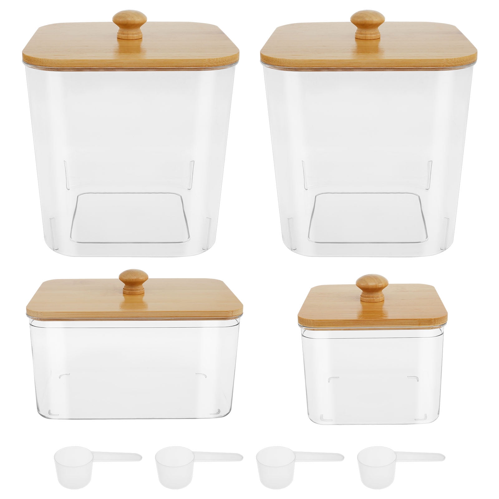 4 Pcs Laundry Powder Container with Lid Clear Dryer Sheet Holder Large Opening Reusable Organization Containers for Scent Booster