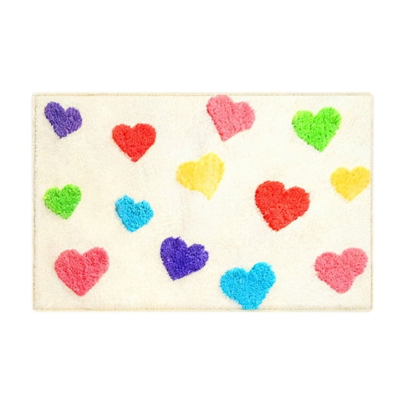 Chanana Valentine's Day Heart Bath Mat for Bathroom Decor, Valentine Bathroom Rugs Non Slip Absorbent, Soft Funny Bath Rug, Washable, 15.7x23.6in