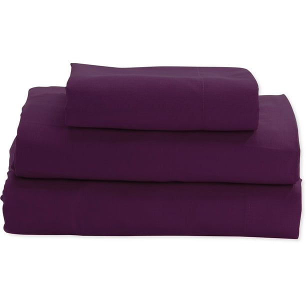 Mainstays 200 Thread Count Cotton Sheet Set, Rich Black