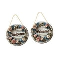 thumbnail image 5 of TISHITA 2Pcs Floral Welcome Signs 2D Front Door Door Hanger Signs Wall Signs 7.87inch Entryway Office Wood Plaque for Classroom Window Gray Wood Color, 5 of 8