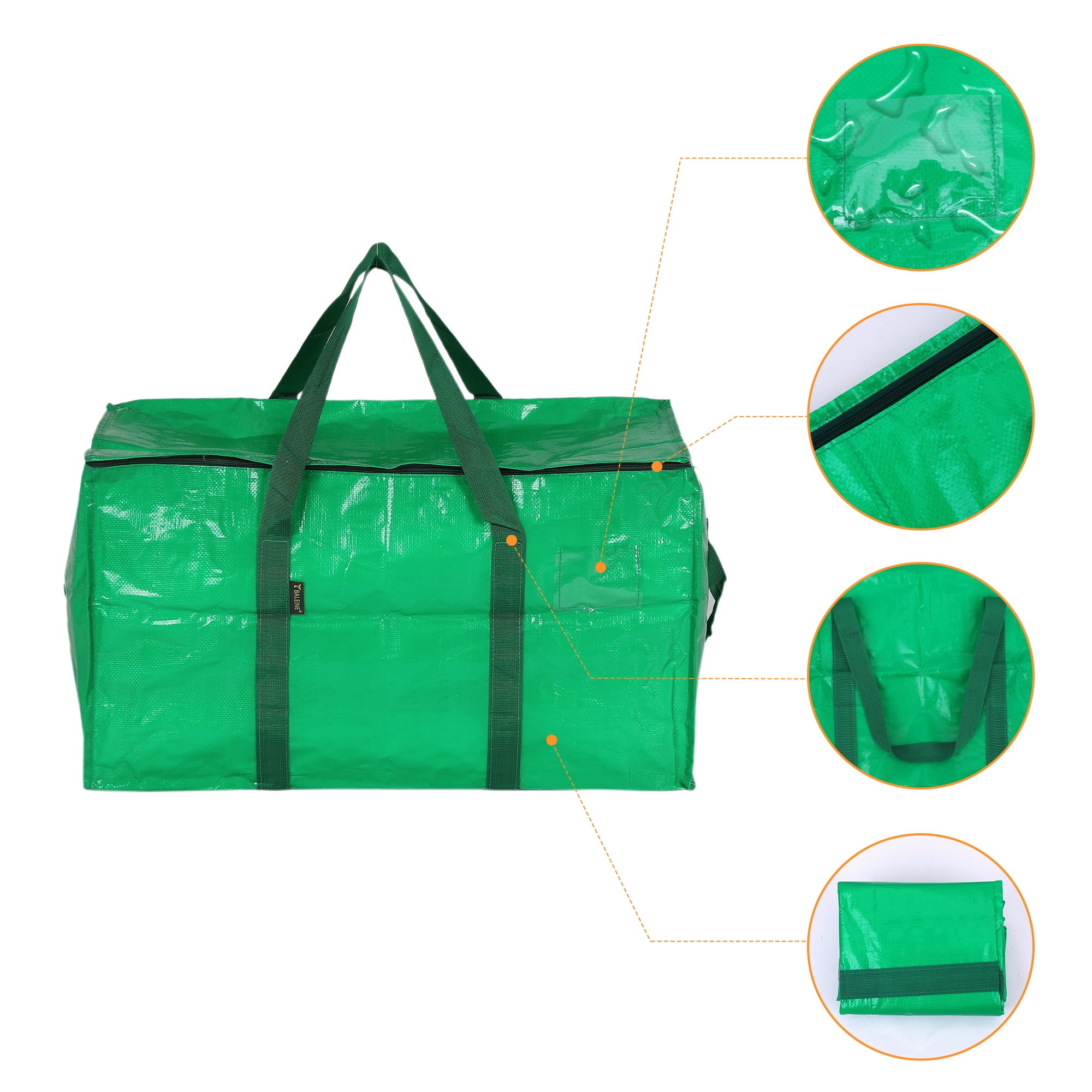Unique Bargains 1 Pack Clothes Storage Bags Moving Bags Green 27*14*15in