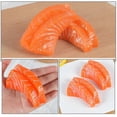 thumbnail image 3 of 3pcs Simulated Salmon Artificial Salmon Slices Fake Lifelike Fish Meat Food Model Display Photo Props, 3 of 3