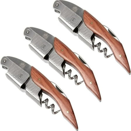 Premium Corkscrew Wine Bottle Opener | Manual Wine Key with Foil Cutter for Pros (3 Pack)
