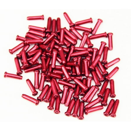Bike Shifter Cables - The Flying Wheels 100 x Bicycle Bike Shifter Brake Cable Tips (Red)