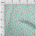 thumbnail image 2 of oneOone Viscose Jersey Turquoise Green Fabric Floral Quilting Supplies Print Sewing Fabric By The Yard 60 Inch Wide, 2 of 4