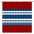 thumbnail image 2 of Navy Red Blue White Shower Curtain Modern Asbtarct Geometric Stripes Nautical Fashion Elegant Fabric Curtain Bathroom Decor Curtain with Hooks, 2 of 3