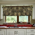 thumbnail image 3 of Yayeee Kitchen Curtains Set of 2 Light Filtering 57"x24" Over Sink Window Panels, Black Flower Pattern, 3 of 7