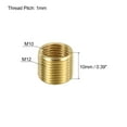 thumbnail image 2 of Uxcell M12 to M10 Sleeve Reducing Nut 10mm Long Threaded Hollow Tube Adapter Brass Coupler Connector 10 Pack, 2 of 5