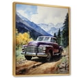thumbnail image 2 of Designart "Brown Pickup Truck Mountain II" Pickup Truck Floater Framed Wall Decor, 2 of 7