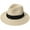 Khaki, variant on Women Wide Brim Straw Panama Roll up Hat Belt Buckle Fedora Beach Sun Hat UPF50