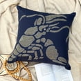 thumbnail image 2 of The HomeCentric Navy Blue Pillow Cover Beaded Lobster Sea Creatures Ocean Beach Theme Pillow Cover Throw Pillow Cover Pack of 2 14x14 inch (35x35 cm) Cotton Linen Floral - Lobster At The Shore, 2 of 10