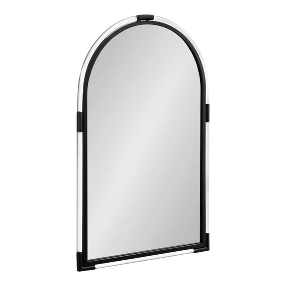 Kate and Laurel Arceo Modern Acrylic Arch Mirror, 22 x 34, Black, Arched Mirror Decor with Metal Detailing for Use as Bathroom Vanity Mirror Above Sink