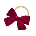 thumbnail image 2 of HYLLai Velvet Christmas Headband for Baby Girls, Festive Red & Green Hair Bow, Soft Elastic Band, Perfect for Holiday Photos & Parties, Infant Toddler Gift (H), 2 of 6