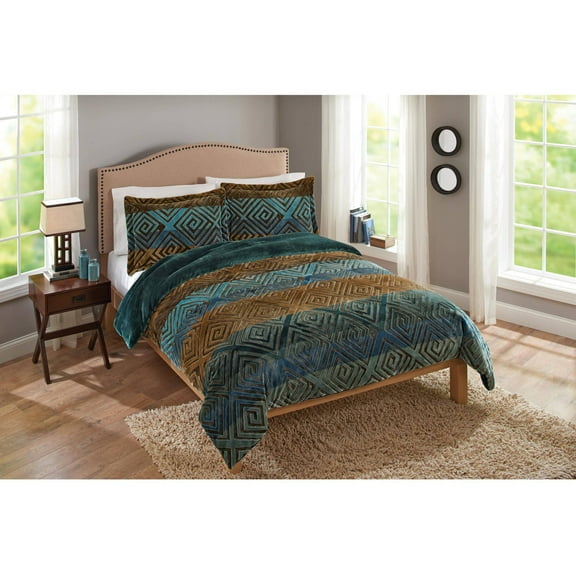 Savoy Velvet Plush Print Bedding Comforter Mini Set by Sun Yin