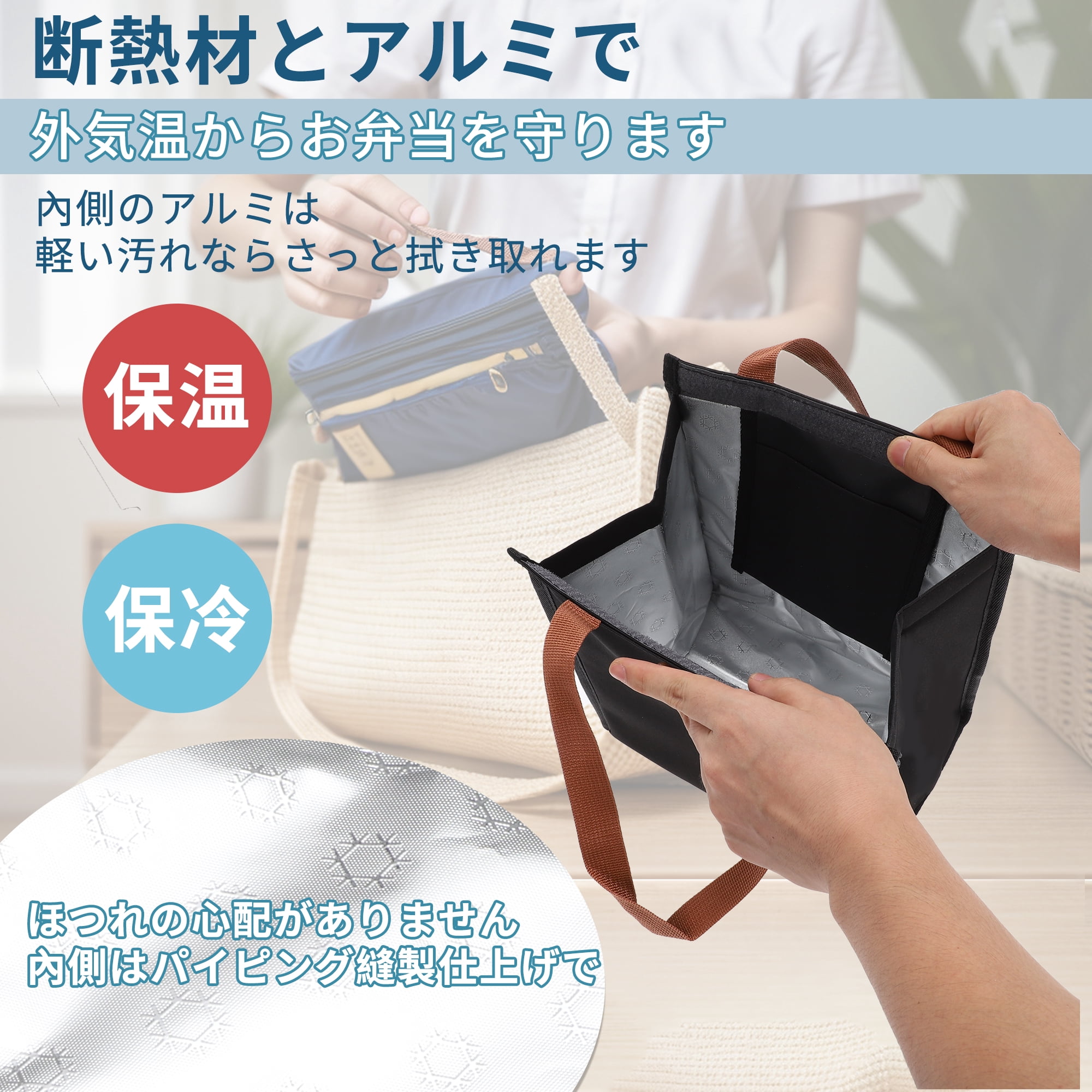 Unique Bargains Reusable Insulated Lunch Tote Bag Black Triangle