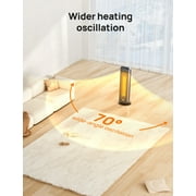 DREO Space Heater for Inside, Electric Heater for Home with Remote, 24 11ft/s Fast Quiet Heating, 3 Modes, Safe Energy Efficient Heaters for Large Room, Bedroom, Silver
