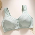 thumbnail image 3 of Hduncf Daisy Bras for Older Women Front Closure Bra Full Coverage Comfortable Bras No Underwire Breathable Plus Size Bra Green 46, 3 of 3