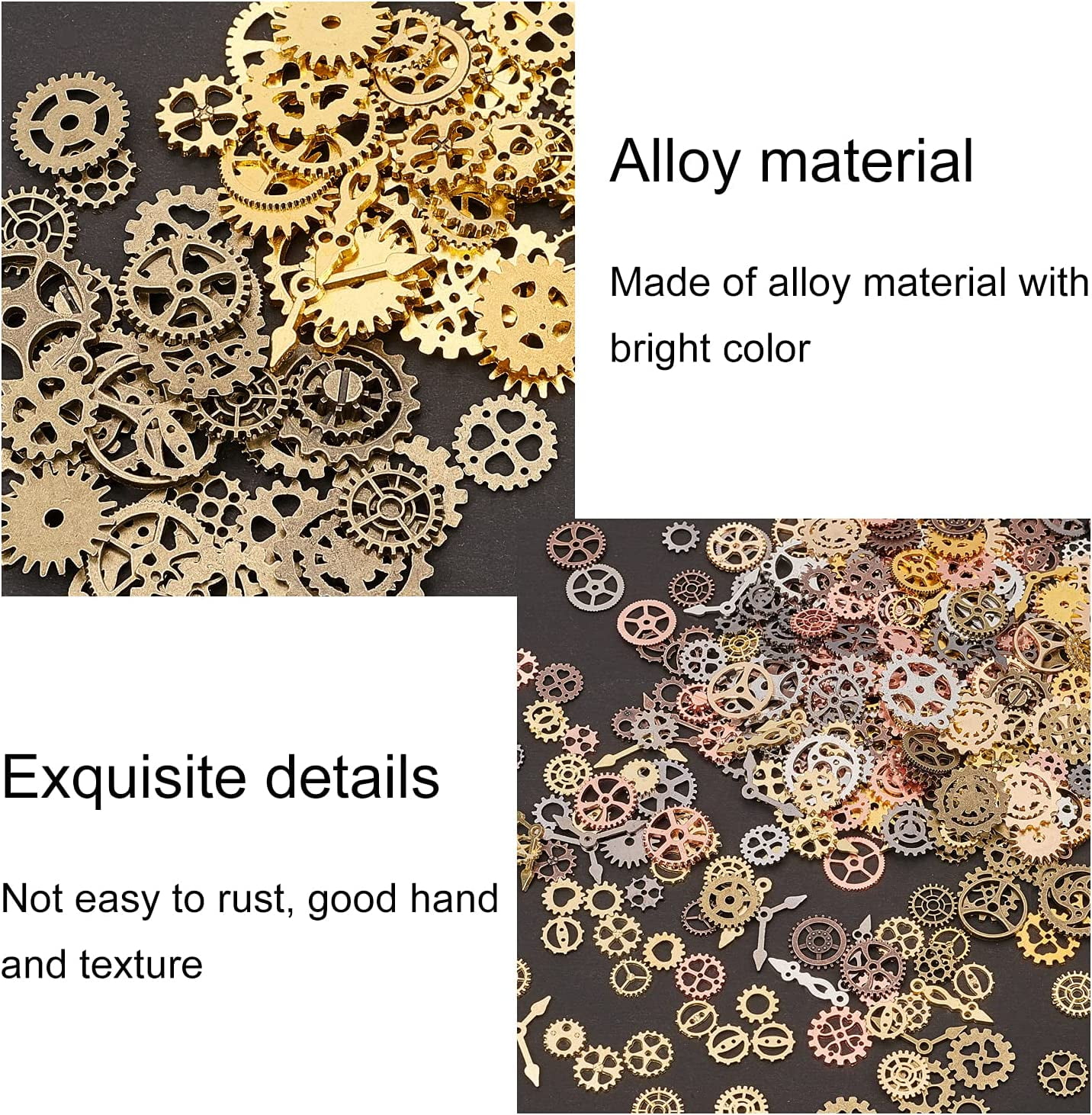 DIY 400Pcs Resin Fillers Antique Steampunk Gears Charms 8-Color UV Epoxy Resin Supplies Filling Accessories Mixed Color DIY