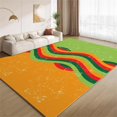 thumbnail image 1 of Abstract Multicolor Stripes Creative Area Rug 5x7ft Rug Retro Nostalgic Orange Green Rugs 70s 80s Indoor Outdoor Rustic Style Soft Non Slip Washable Carpets, 1 of 6
