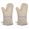 thumbnail image 1 of Guantes para horno microondas Guantes aislantes de algodón y silicona Antideslizantes Protectores de manos resistentes al calor, Caqui Methold HA003500-01, 1 of 4